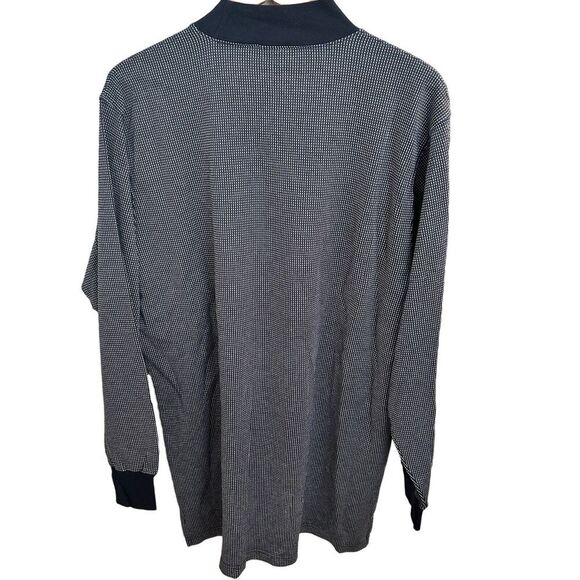 NWT Slazenger Long Sleeve Crew Neck Textured Shirt Blue Luxury Cotton Large - Picture 4 of 7